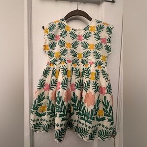 Pink Chicken Floral Dress - Green, Yellow, Pink